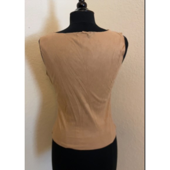 Vixen Vtg 90's Southwest Native American Faux Suede Feather Sleeveless Top Sz M - Picture 5 of 11